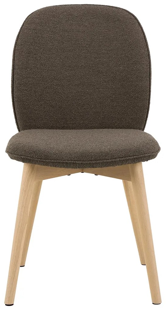 Eetkamerstoel Met Houten Poten Taupe Boucle