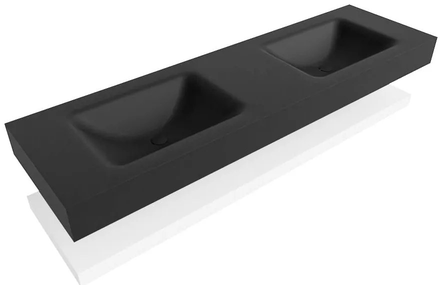 Zaro Alan badmeubel 160cm met planchet talc en vrijhangende wastafel cloud dubbel zonder kraangat urban