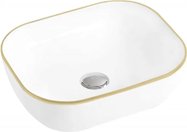 Mexen Mirabel opbouw wastafel 50 x 40 cm, wit/goud - 22115005