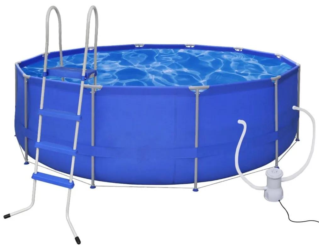 Opbouwzwembad met ladder en filterpomp rond 457 cm