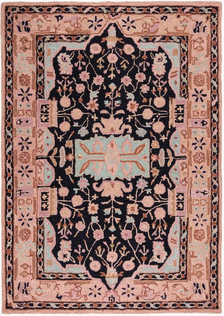 Handgetuft laagpolig wollen vloerkleed Blossom Traditional