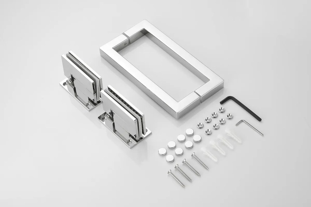 Saniclear Modern scharnieren + handvat voor douchedeur chroom