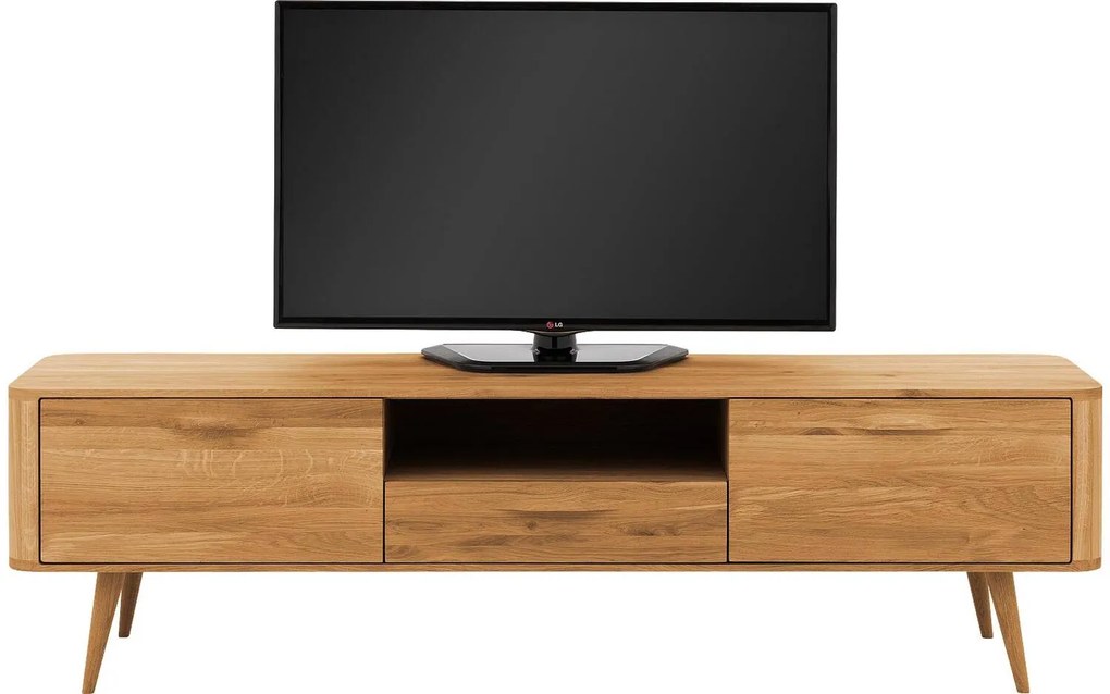 Goossens Tv Dressoir Bjarte, 2 deuren 1 lade 1 open vak 42 cm diep 180 cm breed