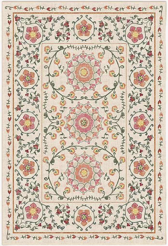 Laagpolig vloerkleed Suzani