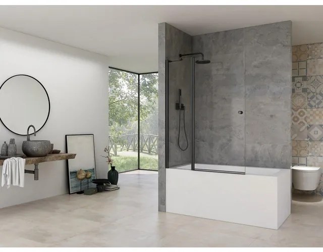 Van Rijn Products ST02 Badwand incl glasbehandeling 120x150cm zwart ST02900ZW