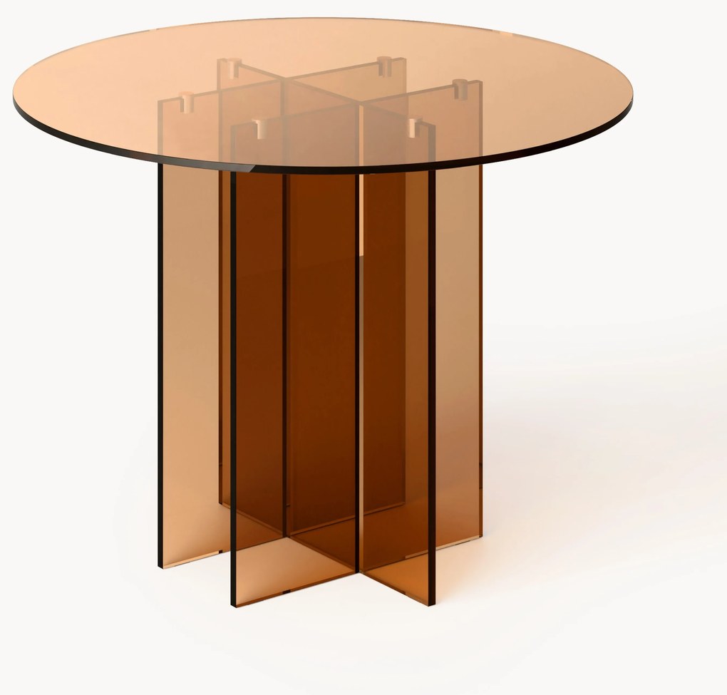 Ronde glazen eettafel Anouk, Ø 120 cm
