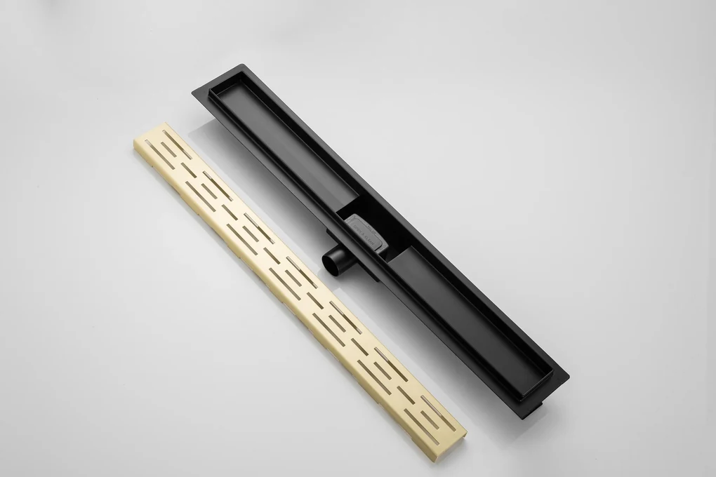 Saniclear Brass douchegoot 70x7cm geborsteld messing - mat goud | BIANO