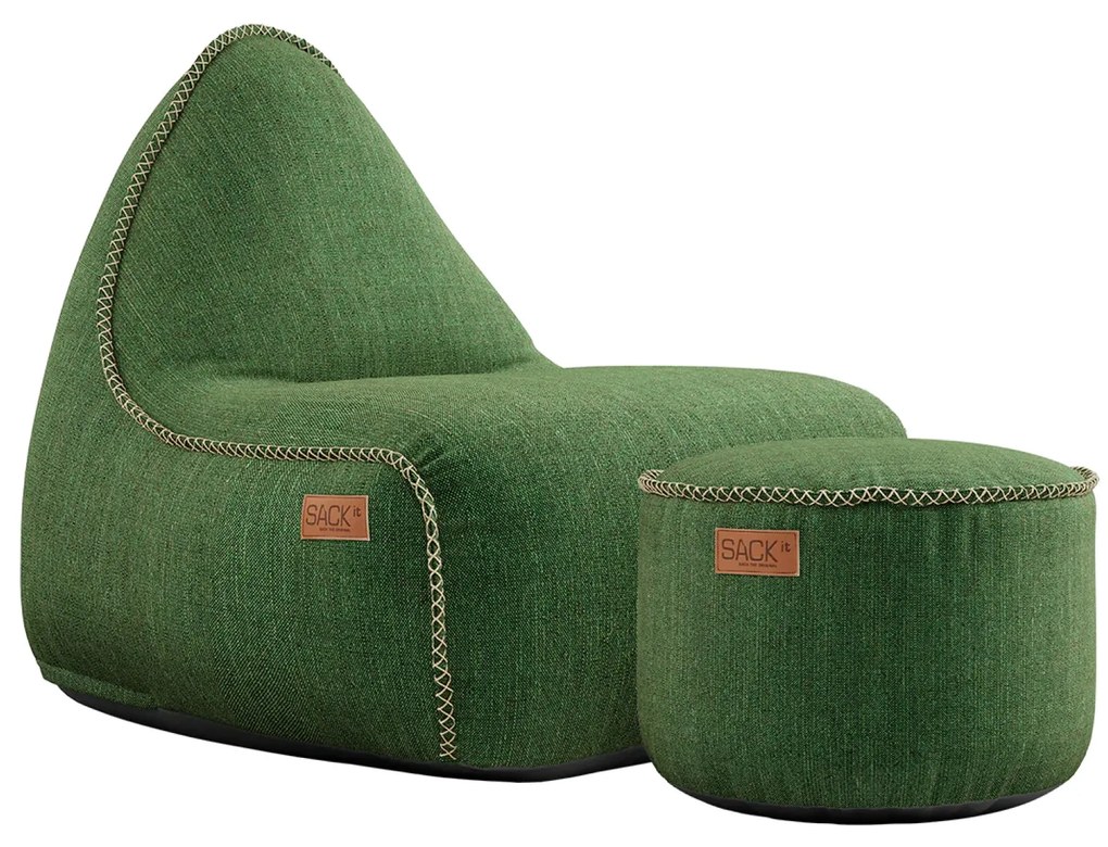 Cobana Lounge Stoel & Pouf Outdoor - Groen