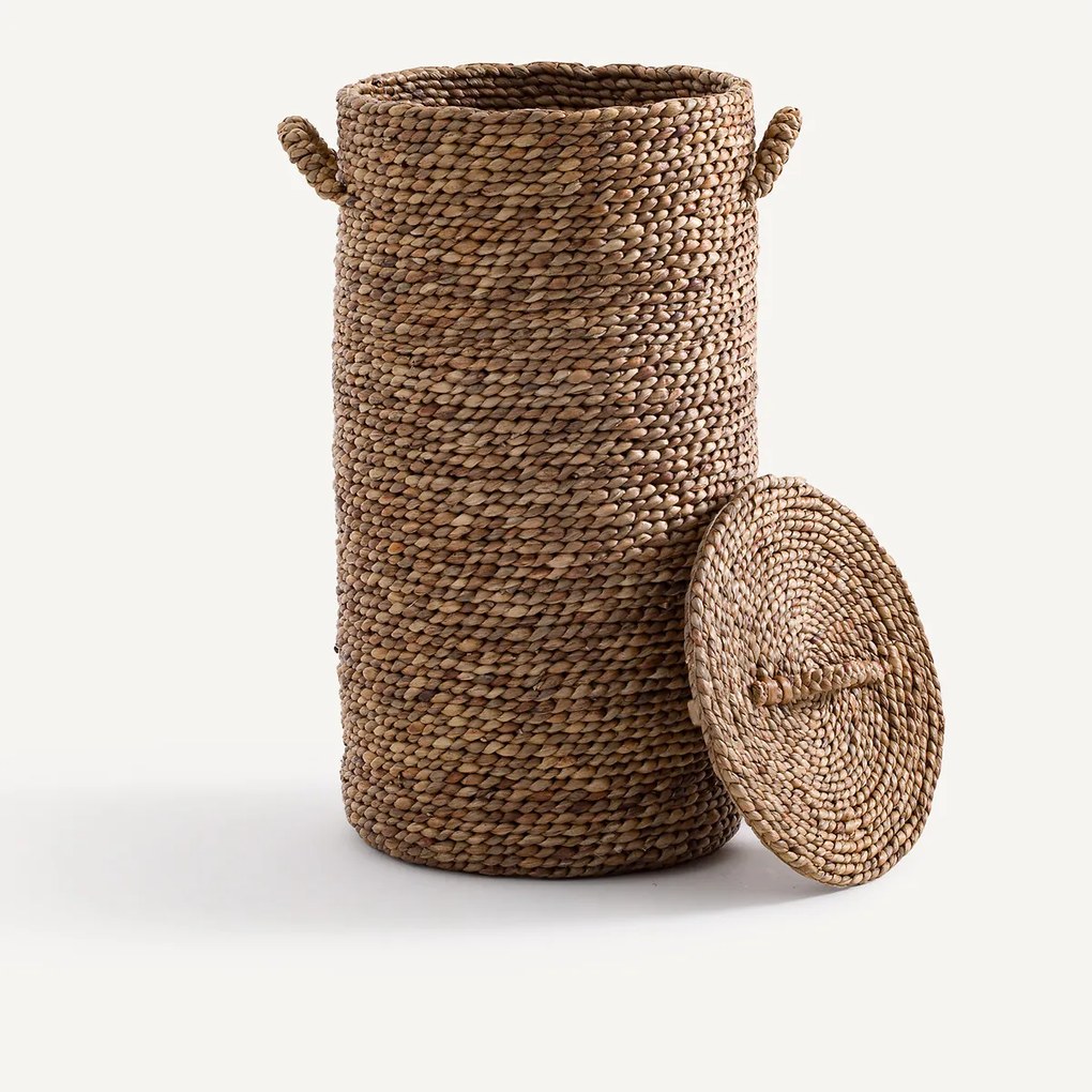 Ronde geweven wasmand van waterhyacint, LIAN