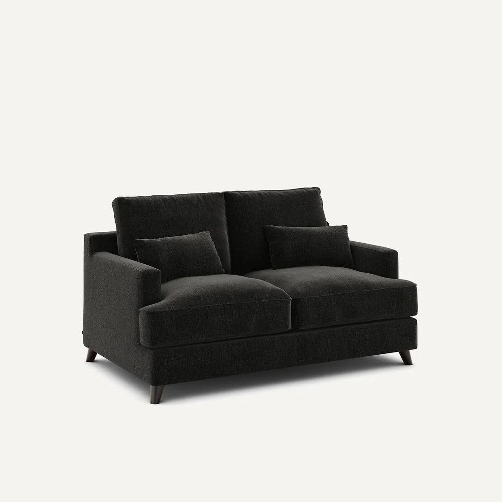 2-zits compacte bank in chenille fluweel, Alwine