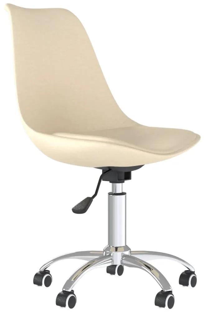 vidaXL Kantoorstoel draaibaar stof crèmekleurig