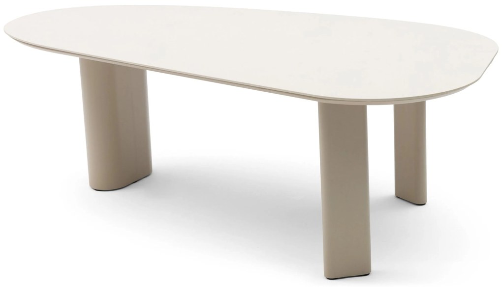 Dining Tuintafel 240 x 120 cm Aluminium/Ceramic stone Taupe Weave