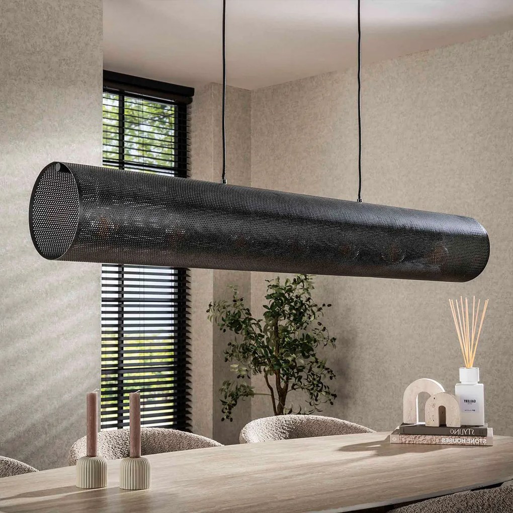 Hanglamp Koker Geperforeerd Staal 145 Cm