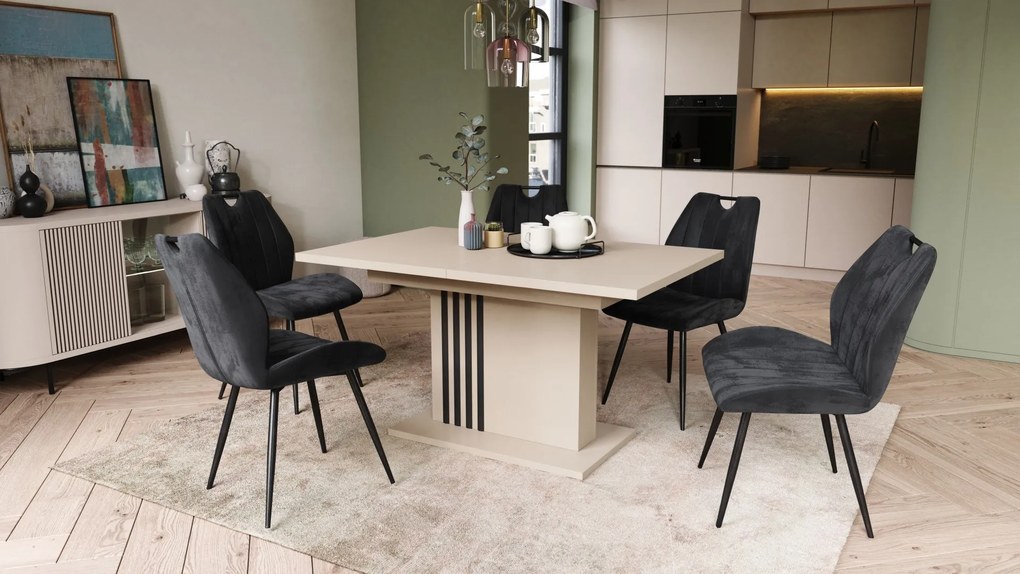 LEONEL Beige (Champagne) – MODERNE VOUWTAFEL TOT 180 cm!