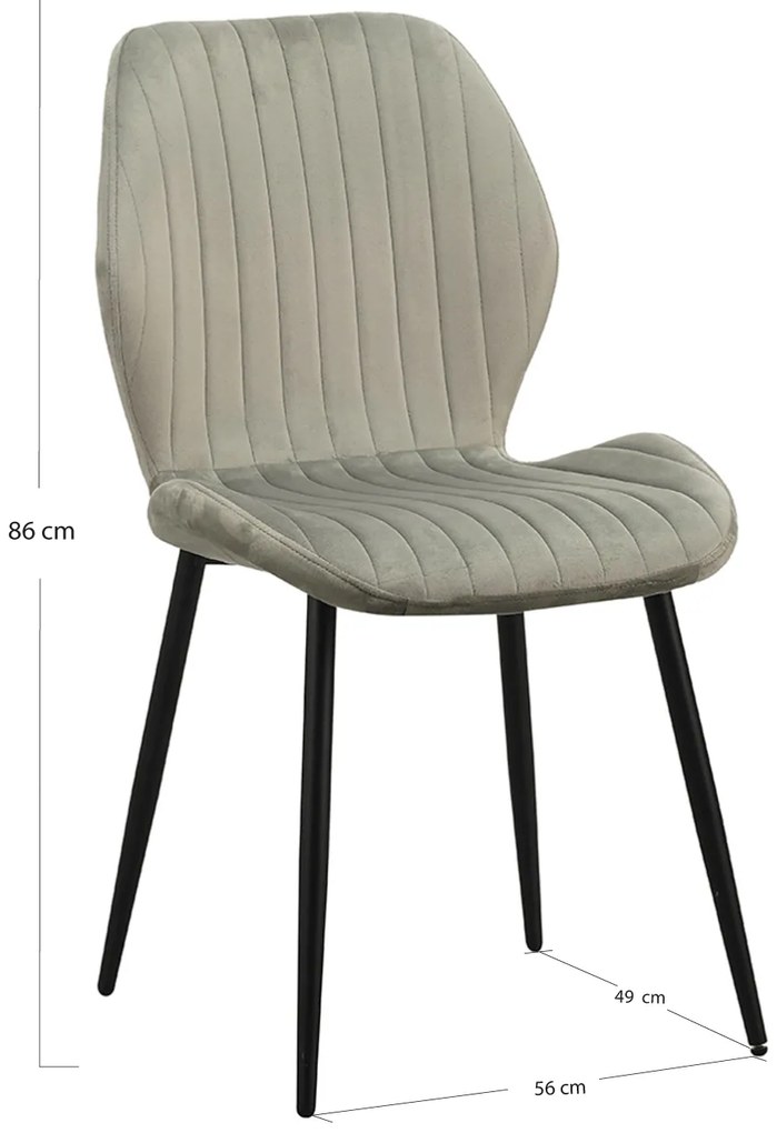 Line Fluwelen Stoel