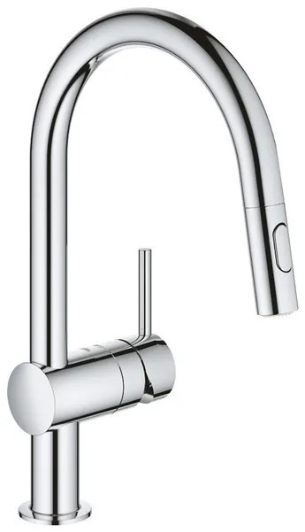 GROHE Minta Keukenkraan - hoog - draaibare/uittrekbare uitloop - 2 straalsoorten - chroom 32321002