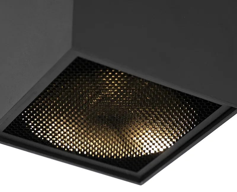 Design opbouwSpot / Opbouwspot / Plafondspot zwart GU10 111mm - Box Honey Design GU10 kubus / vierkant Binnenverlichting Lamp