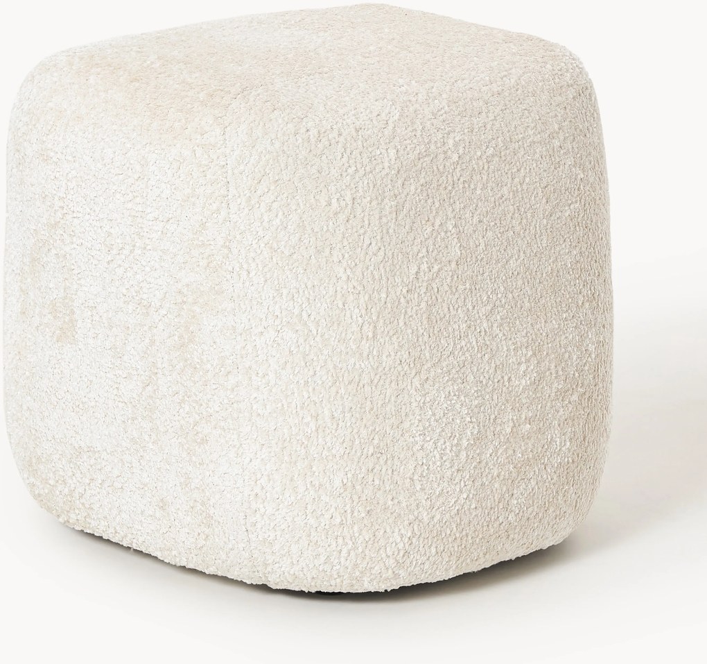 Hoge teddy bouclé poef Wolke