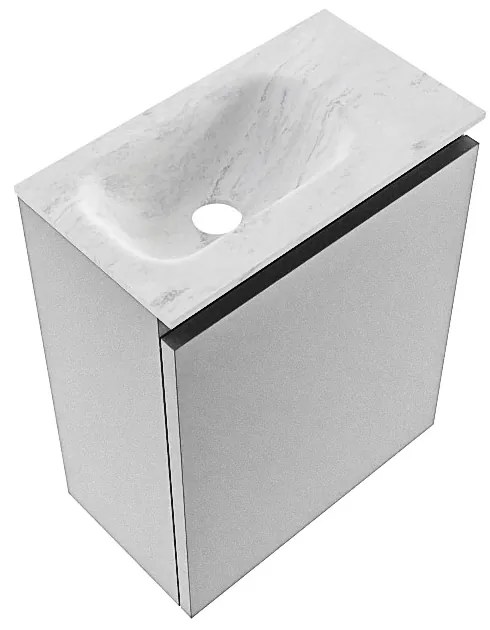 Mondiaz Ture DLux toiletmeubel 40cm plata met wastafel opalo links met kraangat