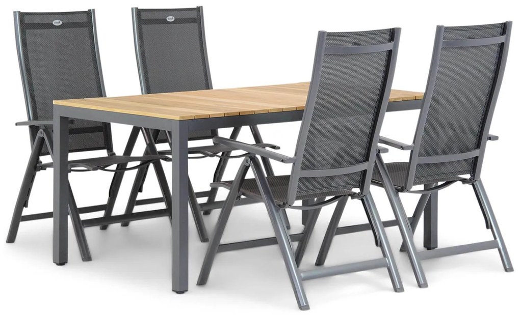 Tuinset 4 personen 160 cm Aluminium/Textileen /Aluminium/textileen Grijs Hartman Royal