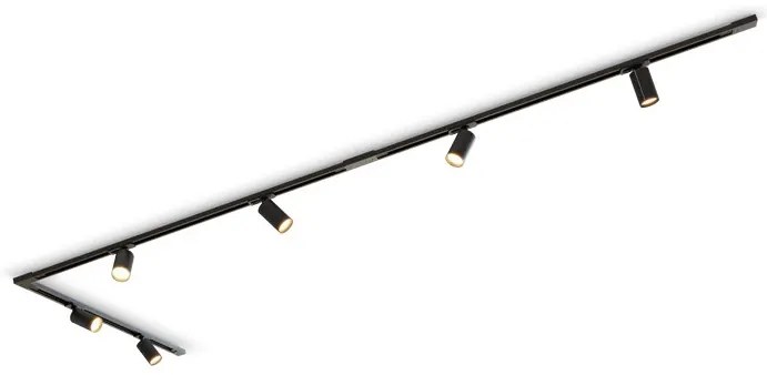 Tracklight 6-Lichts Plafondlamp Zwart
