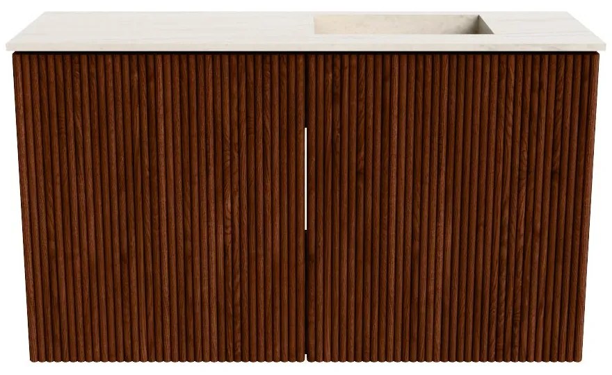 Mondiaz Joya DLux 70cm toiletmeubel ruby met wastafel faye rechts zonder kraangat meli