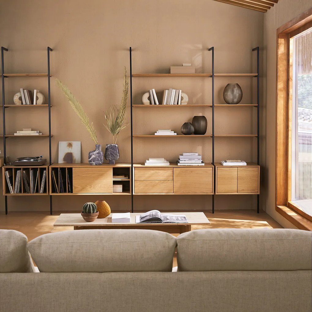 Eiken gefineerde kist B110 x D35 cm Archivita