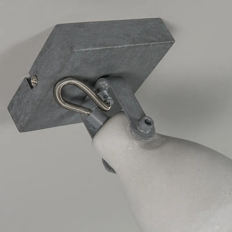 Industriële Spot / Opbouwspot / Plafondspot grijs beton 1-lichts - Creto Modern GU10 rond Binnenverlichting Lamp