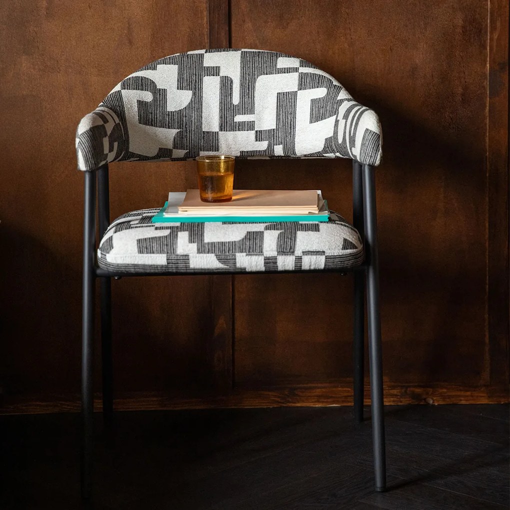 Dutchbone Miyo Design Eetkamerstoel Zwart Wit