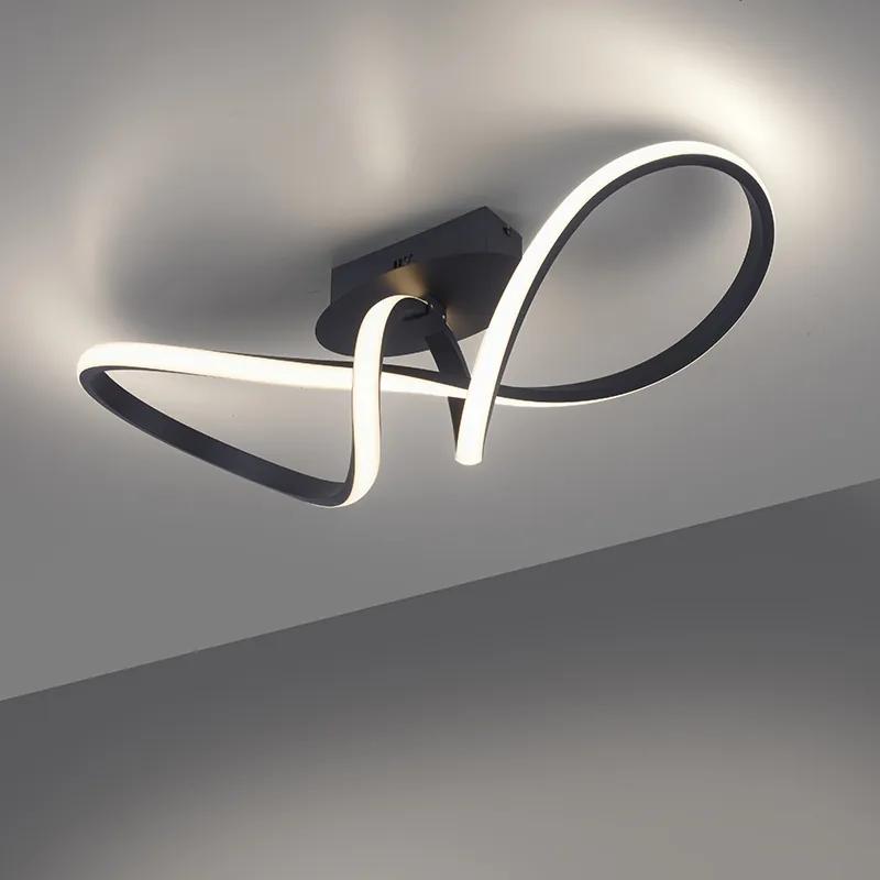 Plafondlamp zwart 61 cm 3-staps dimbaar incl. LED - Viola Due Design Binnenverlichting Lamp