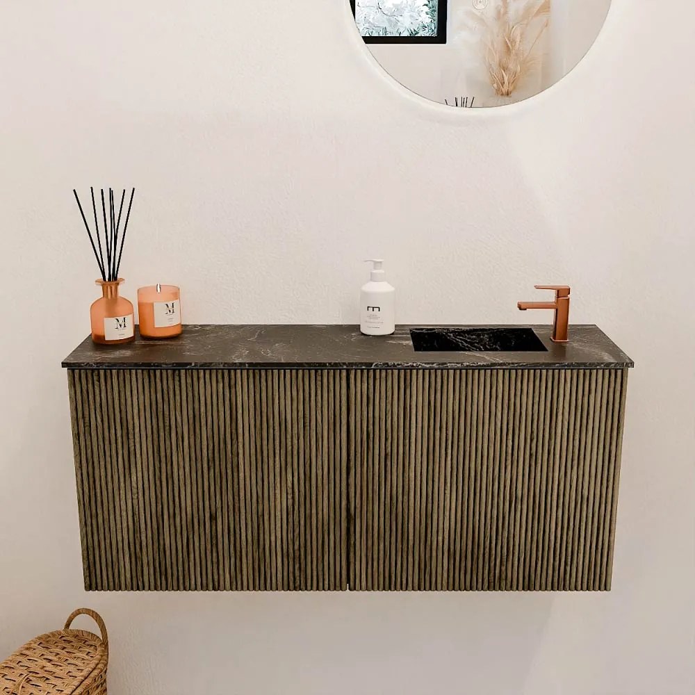 Mondiaz Joya DLux 90cm toiletmeubel dusk met wastafel faye rechts 1 kraangat lava