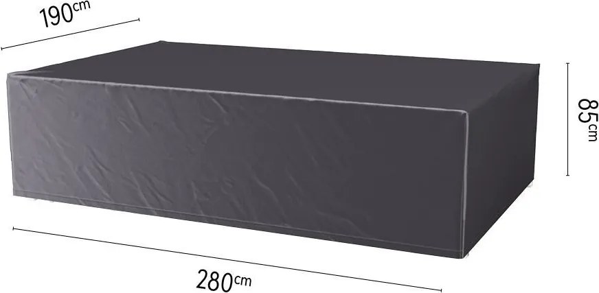 Platinum Aerocover tuinsethoes L280 x B190 x H85 cm - Antraciete rechthoekige ademende tuinsethoes