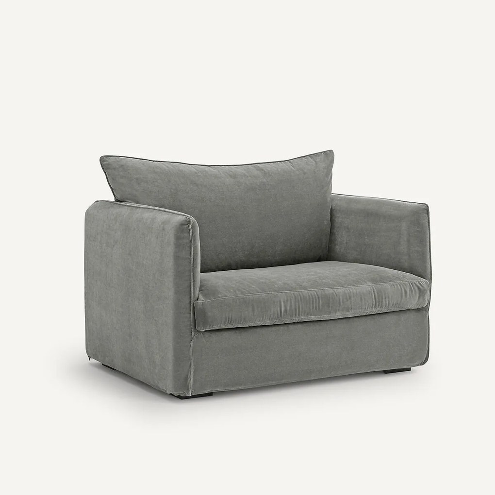 Fauteuil XL in stonewashed fluweel, Neo Chiquito