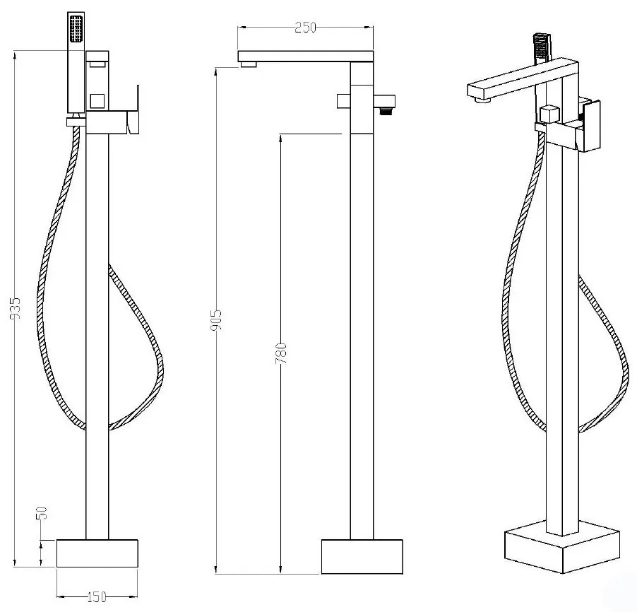 Best Design Nero Monza vrijstaande badkraan mat-zwart