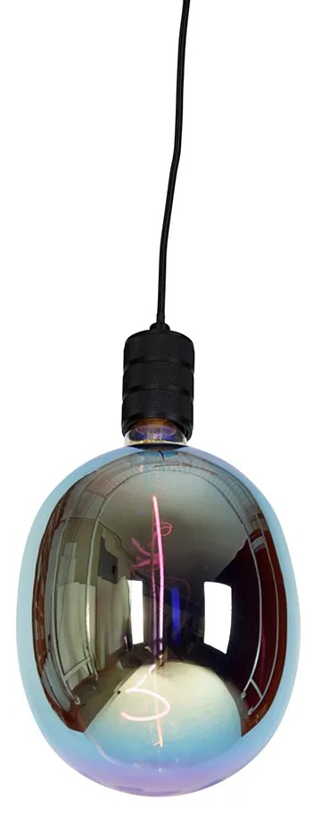 Hanglamp met rail ophanging zwart incl. LED G170 - Cavalux Industriele / Industrie / Industrial Minimalistisch E27 Binnenverlichting Lamp