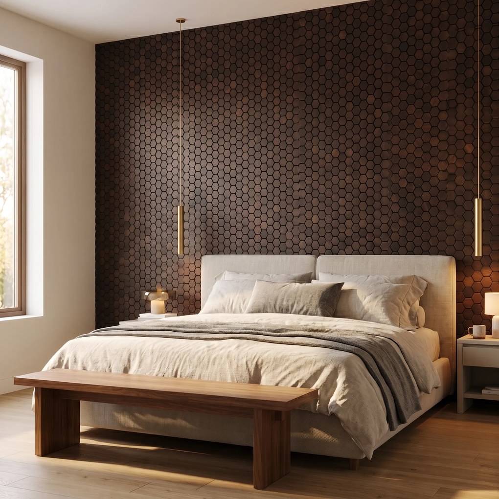 Decoratief Houten Wandpaneel | Snowdrop Rose Black | 60×60 cm | Amerikaans Notenhout