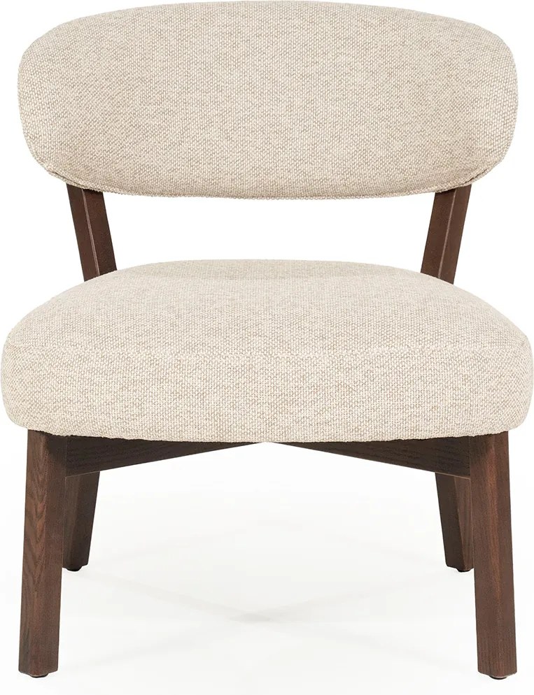Eleonora Mikky Design Fauteuil Walnoot En Taupe Stof