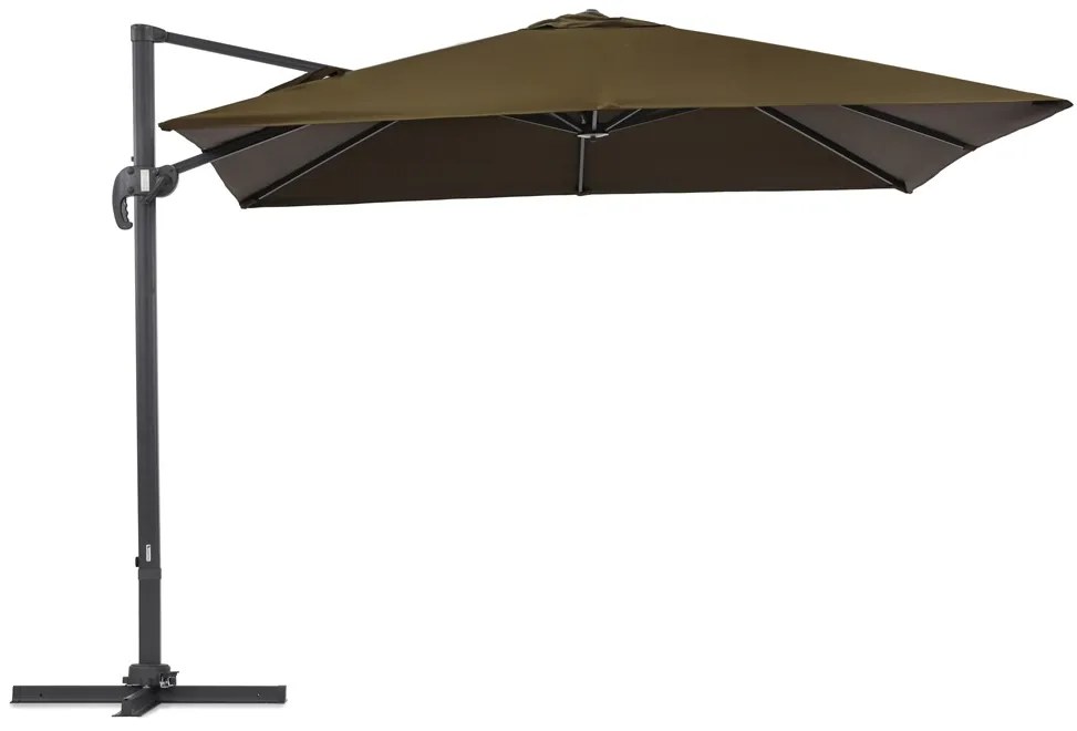 Bruine tuinparasol Siena 3 x 3 m Garden Point