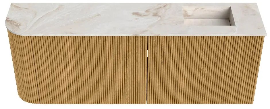 Mondiaz Joya DLux 110cm toiletmeubel ronding links oak met wastafel faye rechts 1 kraangat frappe