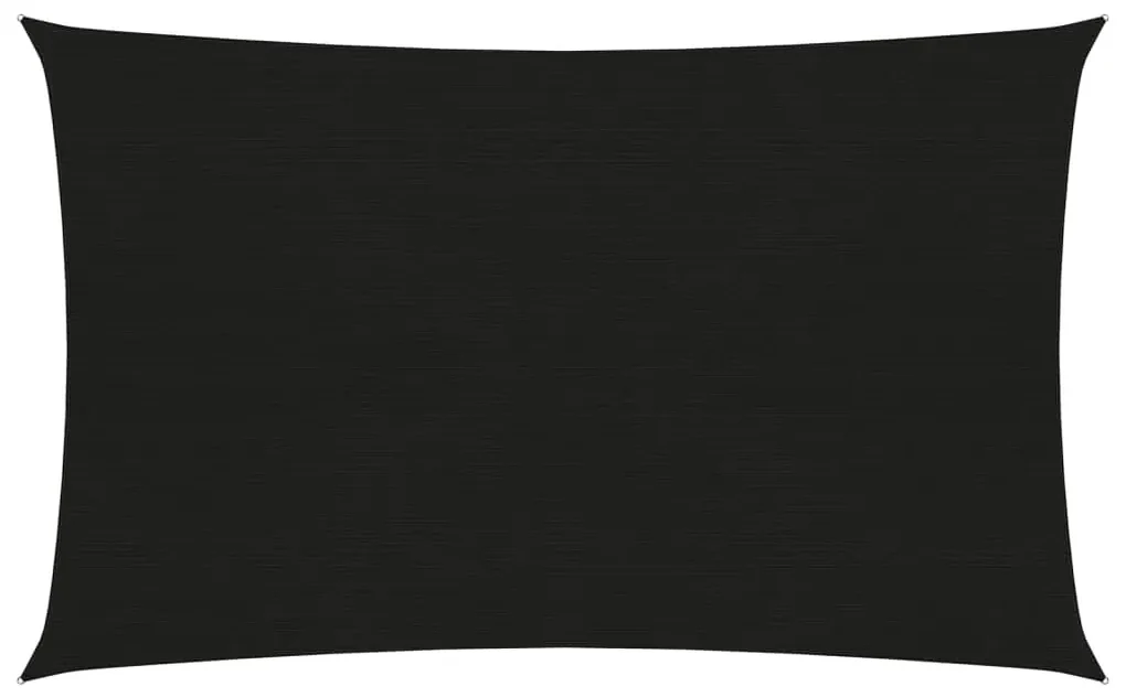 vidaXL Zonnezeil 160 g/m² 4x6 m HDPE zwart