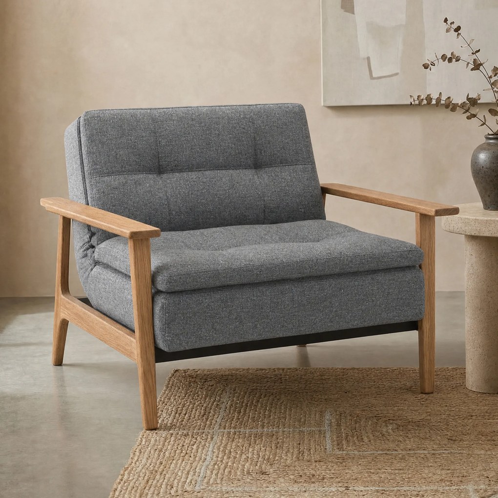 Innovation Living Dublexo Frej Natural Fauteuil Met Eiken Armleuningen