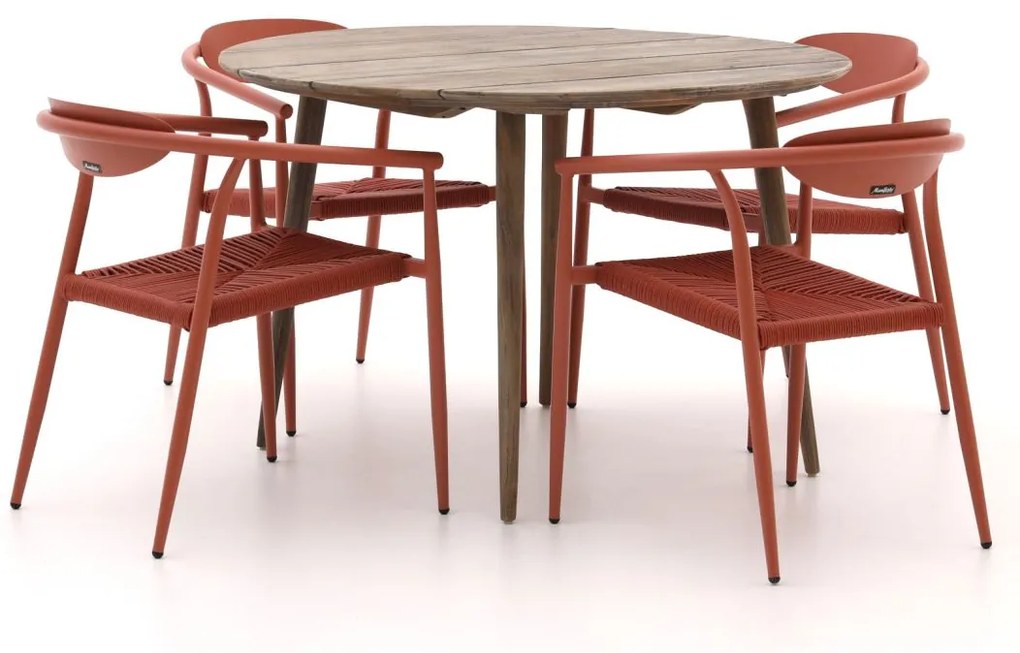 Diningset Manifesto  | 4 personen teakhout | Tuinset stapelbaar | 5-delig | Kees Smit Tuinmeubelen