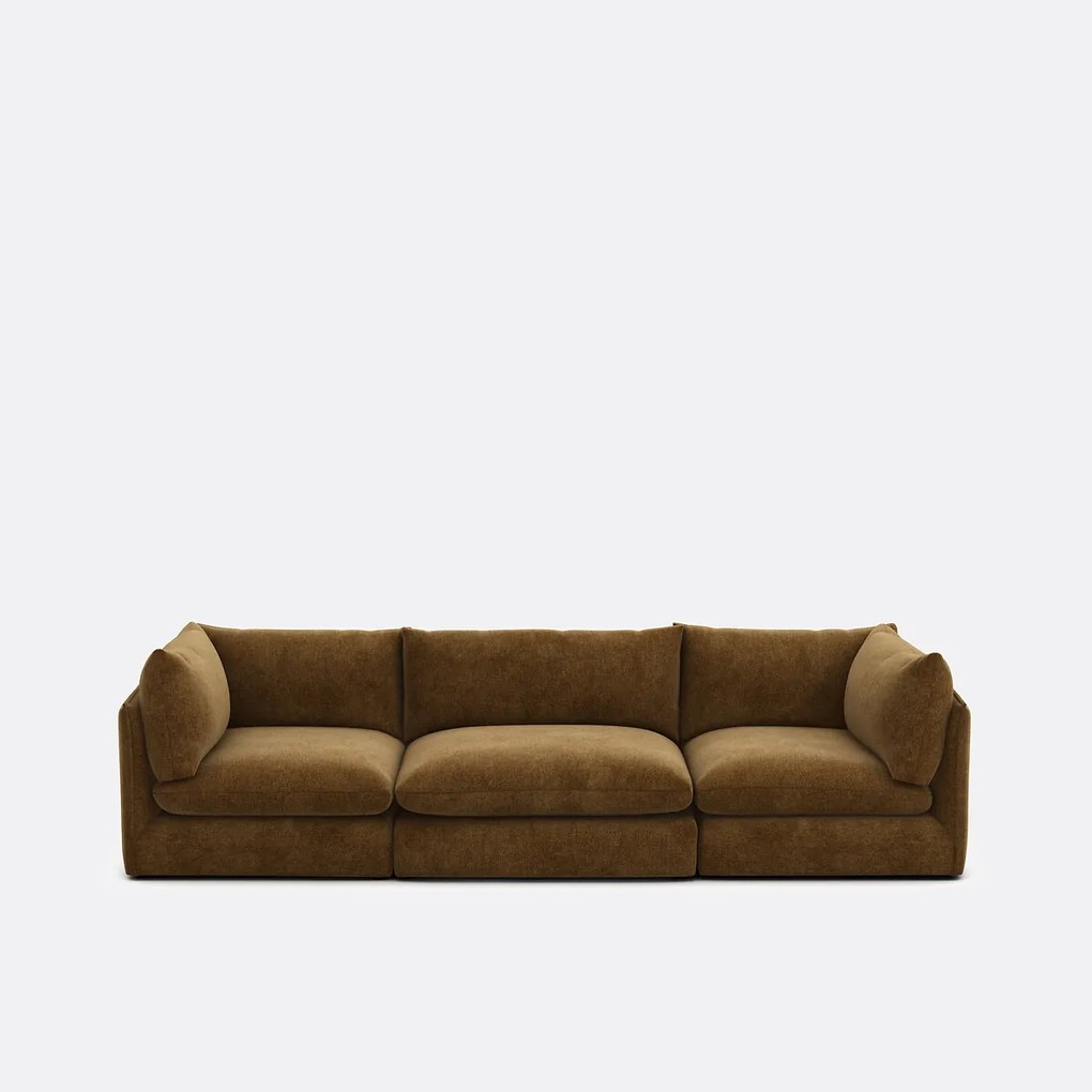 Modulaire 3-zitsbank in gemêleerd polyester, Malo