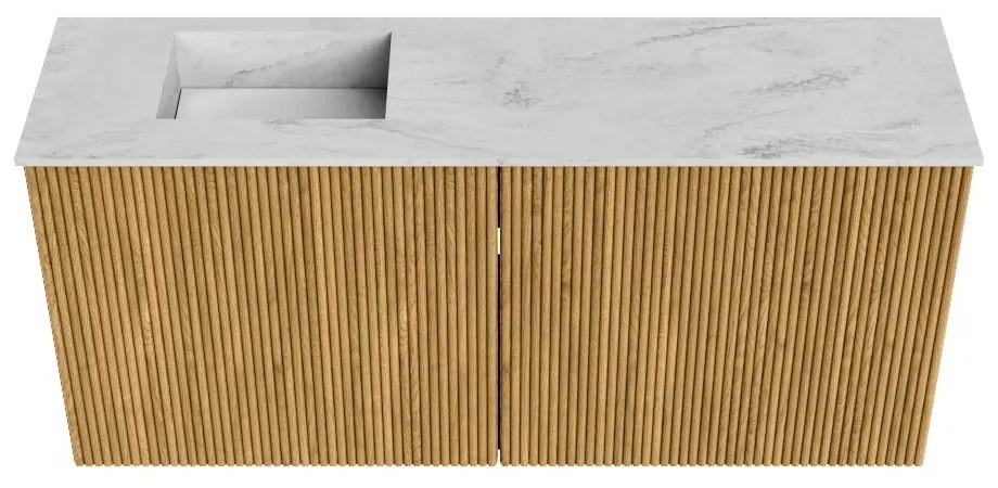 Mondiaz Joya DLux 90cm toiletmeubel oak met wastafel faye links 1 kraangat opalo