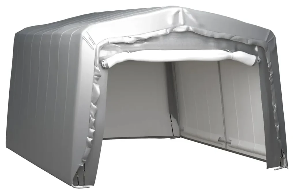 vidaXL Opslagtent 370x370 cm staal grijs