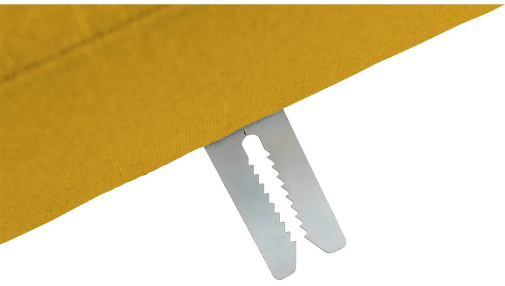 Goossens  Key West geel, stof, 2,5-zits, modern design met ligelement links