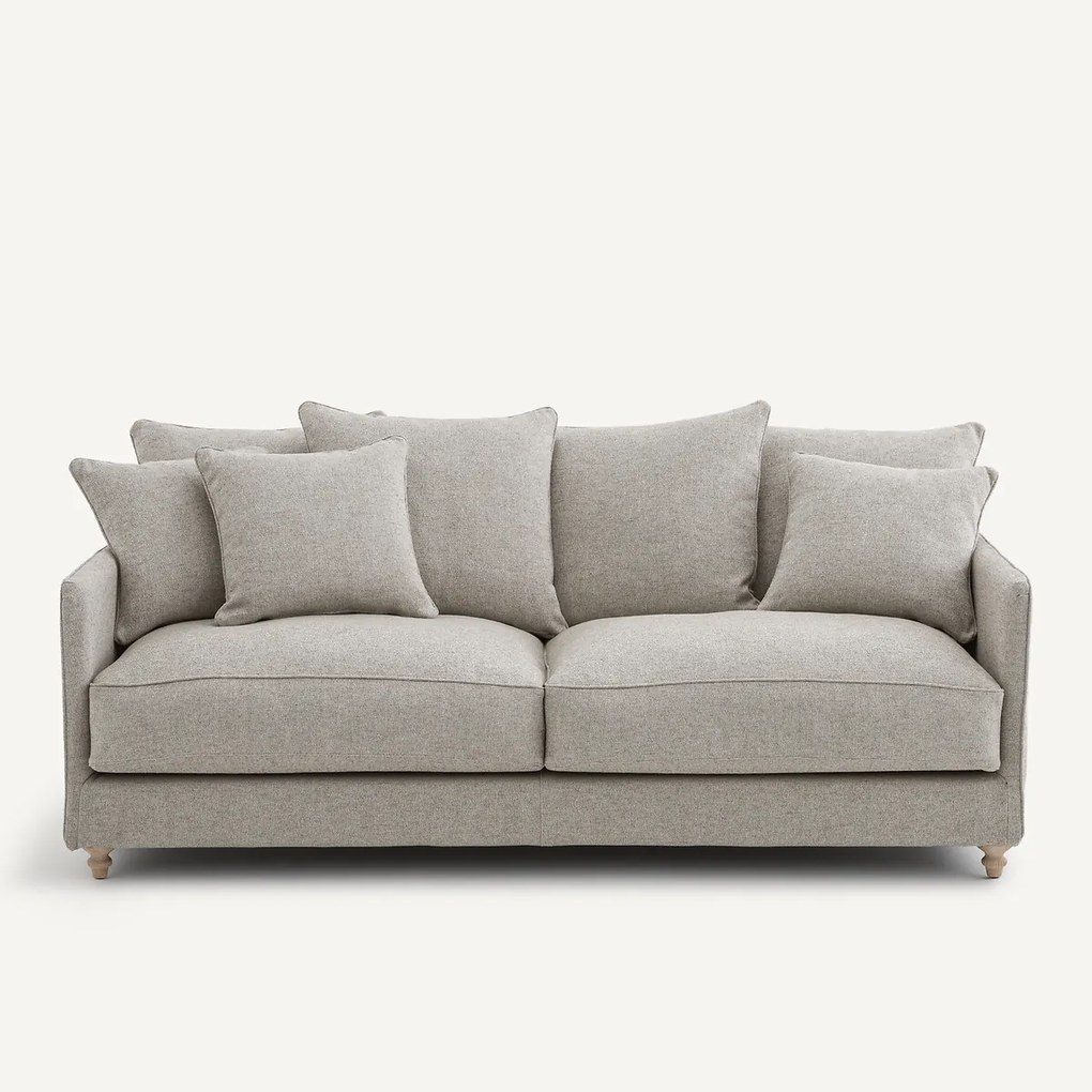 3-zits slaapbank van gestructureerde viscose en linnen, LAZARE