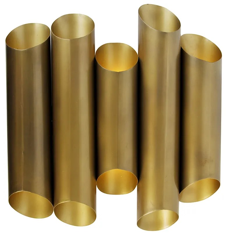 Industriële wandlamp messing 10-lichts - Whistle