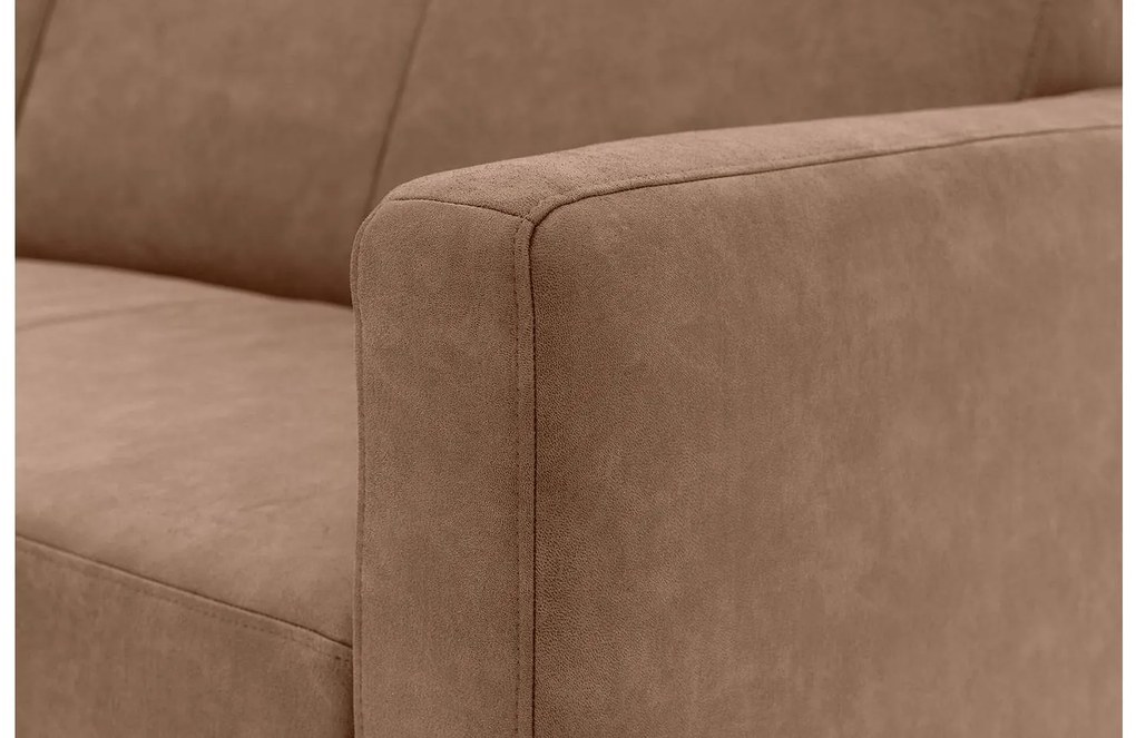 Goossens Key West bruin, micro leer, 2,5-zits, modern design