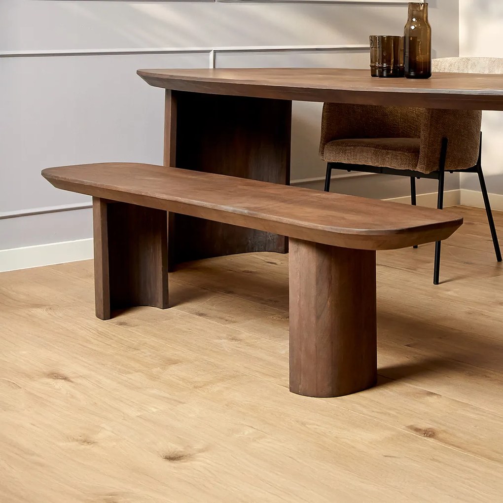 Starfurn Mare Walnoot Eetkamerbank 280 Cm